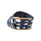 LaRibbons 2 1/2" Faux Linen Wired Ribbon | Blue w/ Gold Stamping and White Printing | 10 Yard Roll
